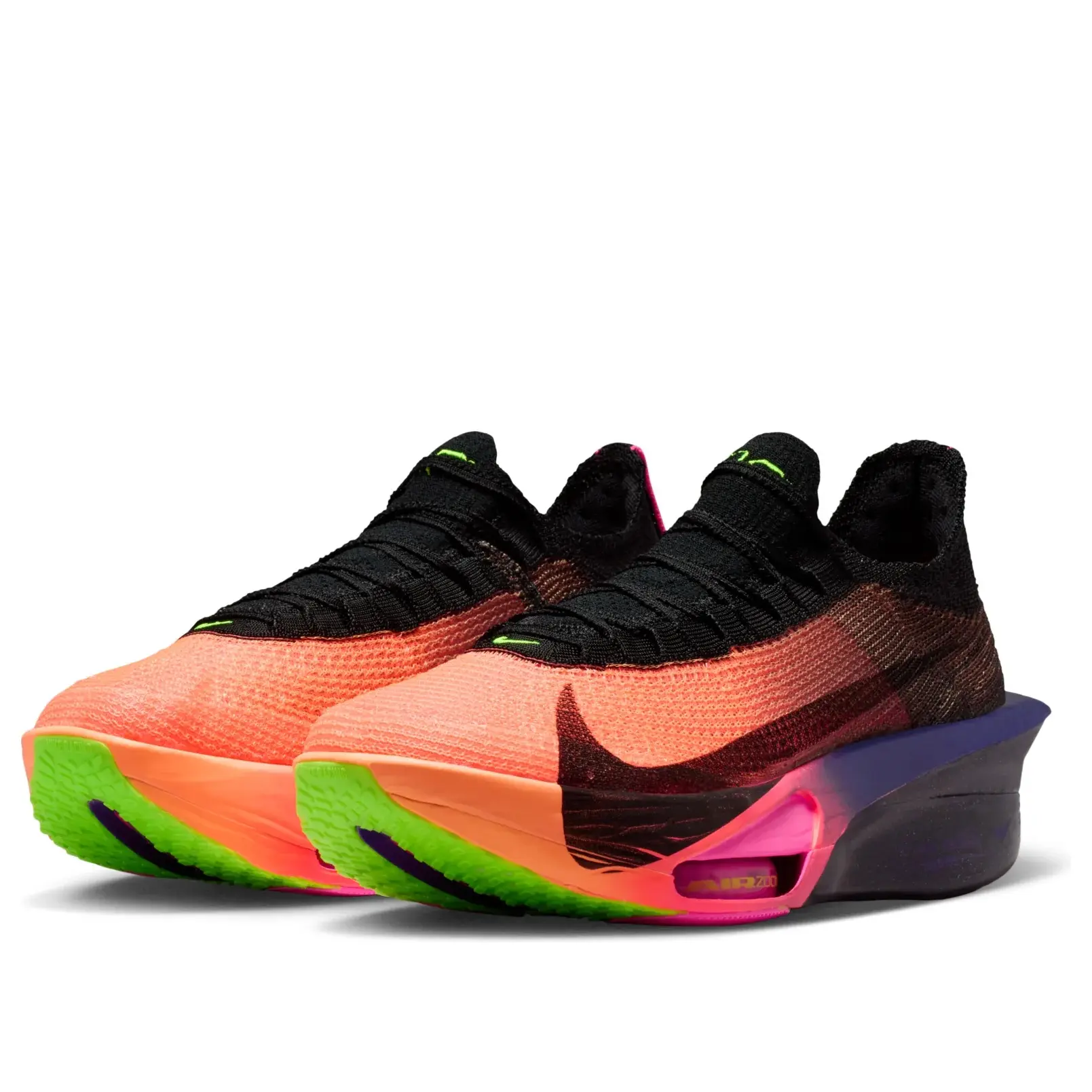 Male Air Zoom Alphafly Next% 3 Running Sneakers - GLAM Orange Pulse/Black, Carbon Fiber, All-Season Marathon Race Shoes (Style IO9573-800)