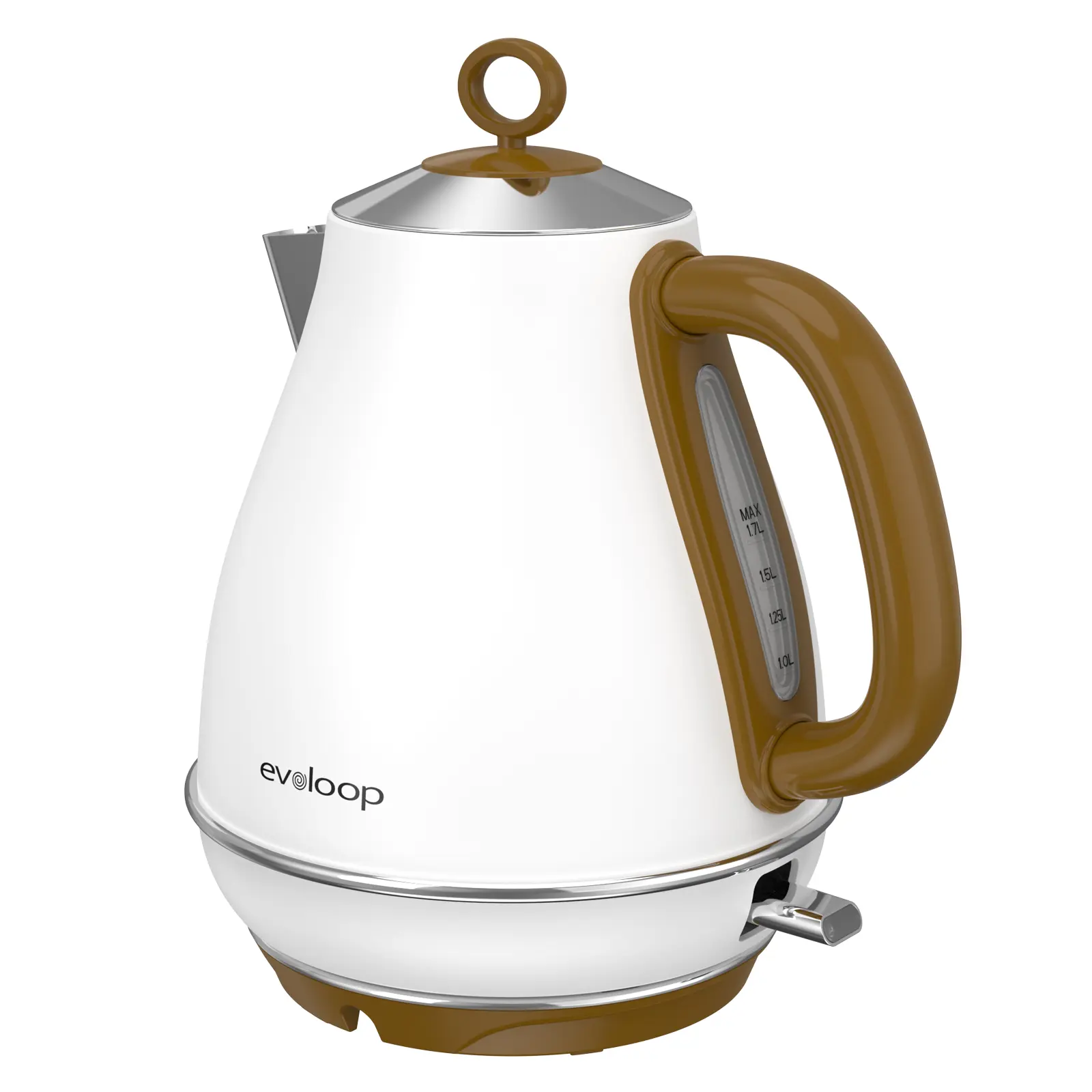 EVOLOOP 1.7L Stainless Steel Electric Kettle with 110v Plug, 120v 1500w Power, 1500w Fast Boil, BPA-Free, Auto Shut Off, Boil-Dry Guard, Slip-Resistant Design for Tea, Coffee, Led Boil Signal