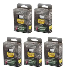 5 Packs Dragon Shield Board Game Sleeves 100 ct Common Standard Size Card Sleeves Value Bundle!