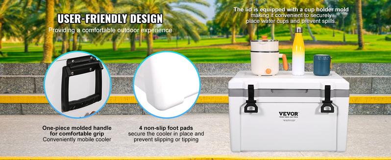 VEVOR Insulated Portable Lunchbox Cooler, TikTokShopBlackFriday, Max 52 qt - Holds 50 Cans, Ice Retention Hard Cooler with Heavy Duty Handle, Ice Chest Lunch Box for Camping, Beach, Picnic, Travel, Outdoor  VEVOR Super Brand Day