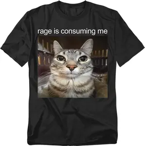 100% CottonPopfunk Funny Meme Rage is Consuming Me Unisex Adult T Shirt