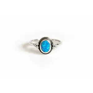 Sterling Silver Blue Opal Ring