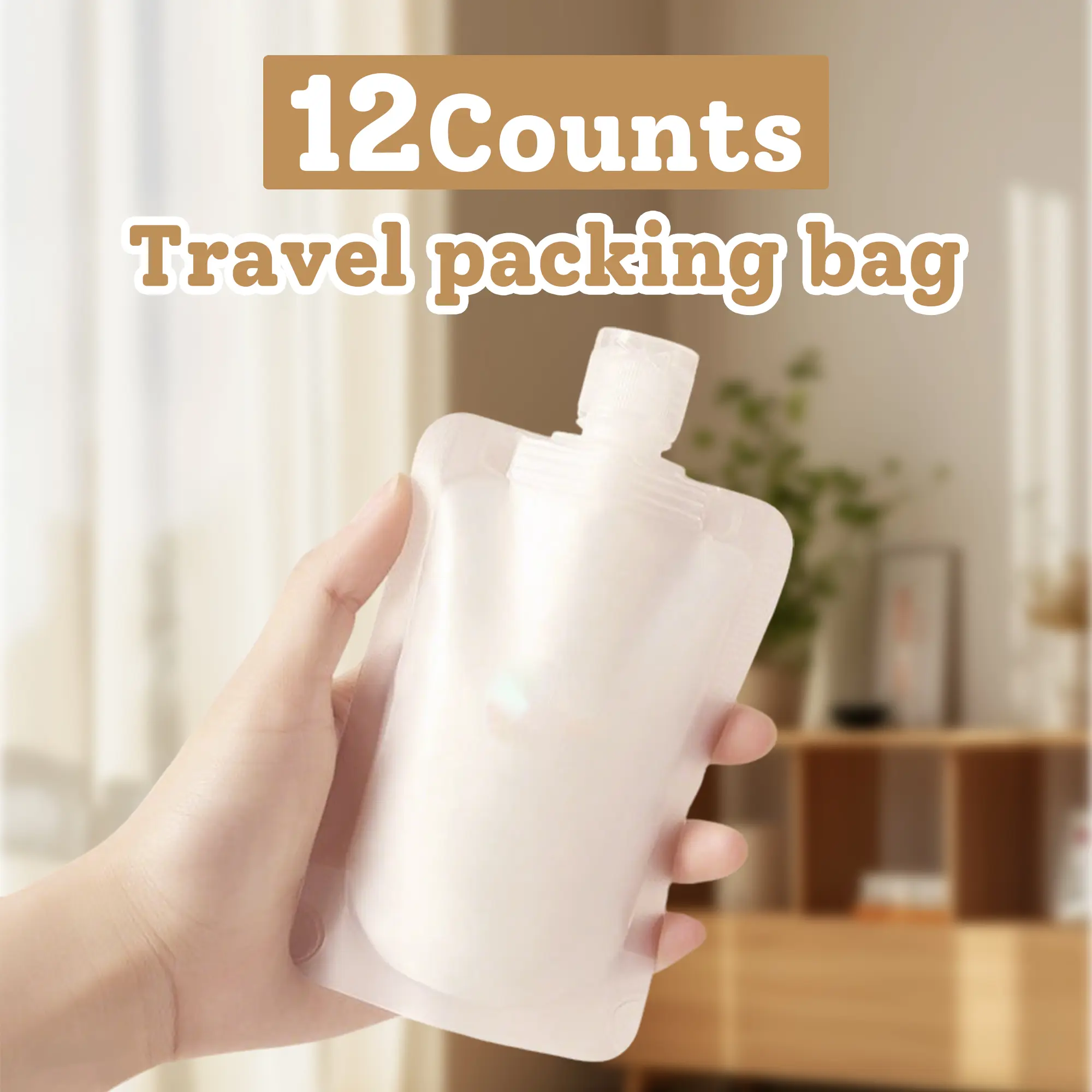 12 Counts Reusable Plastic Pouches, Squeeze Bulk Pouches, Clear Juice Drink Bags for Adults Travel Beverage,dorm essentials,home decor