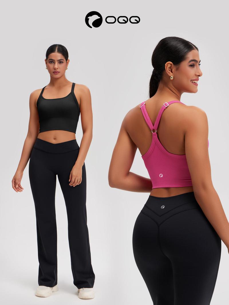 OQQ Women's Square Neck Tank Top, Removable Pads Casual Basic Top Fitness Workout Top Criss Cross Back Cami OQQ Women's Square Neck Tank Top, Removable Pads Casual Basic Top Fitness Workout Top Criss Cross Back Cami