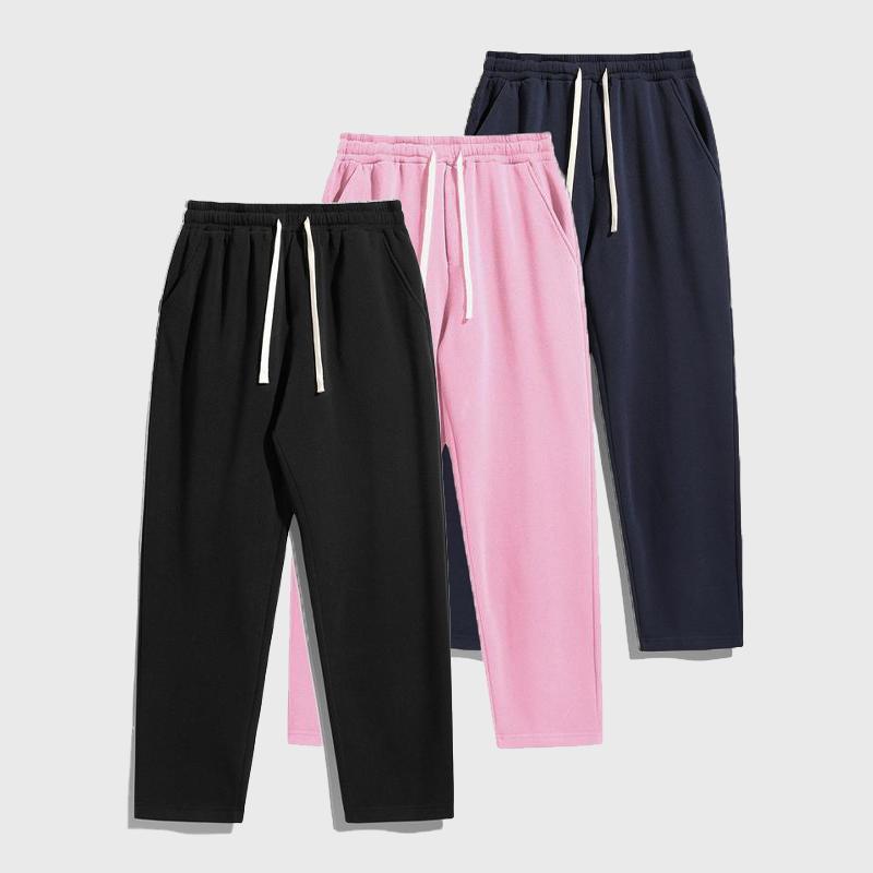 Men's Solid Color Fashion Sports Pants, Versatile All Year Wear, Ideal for Autumn and Winter, Wide Leg Straight Leg Pants, Casual Street Dance Pants, Comfortable Winter Home Pants, Plus Size Casual Sports Pants with Stud Design, Fashionable and Versatile