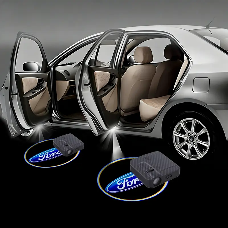 2-piece set, suitable for Ford models, LED car door welcome projection lights, car decorative lights, car spotlights, car searchlights, car accessories