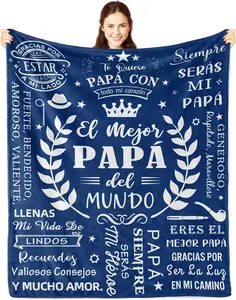 Nice Gifts for Dad, Spanish text blanket, an emotional gift for PAPA，Happy Birthday Dad, Birthday Gifts for Dad, The Coolest Dad, Dad Blanket Spanish 50x60in, The Best Dad Ever...