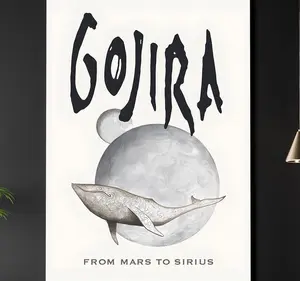 Gojira Flying Whales Gig Poster: Vintage Rock Metal Art Print