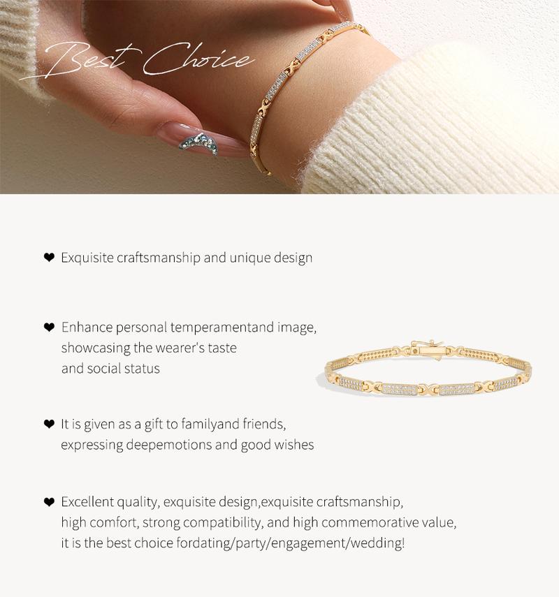 ATTAGEMS Luxury D VVS1 Color Lab-Created Moissanite Bracelet for Women Waterproof Original s925 Sterling Silver Sparkling Wedding Party Fine Jewelry B054