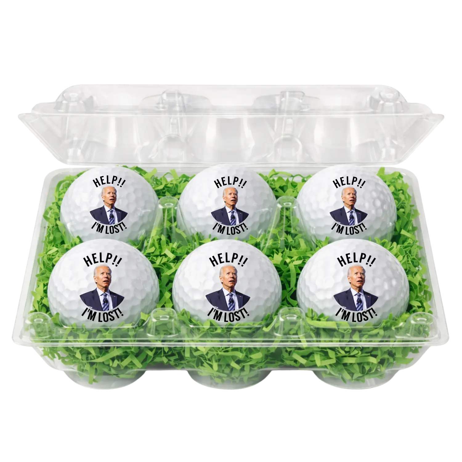 Funny Biden Golf Balls – 6 Pack | ‘Help! I’m Lost!’ | Political Gag Gift for Dad, Father’s Day Golf Gift