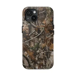 Rugged Outdoor Bushcraft Realtree Forest Camo Pattern Heavy Duty Tough Phone Case for iPhone 11 12 13 14 15 16 17 Pro Max Plus