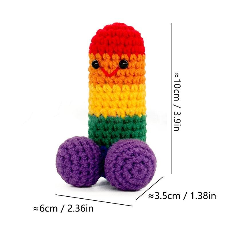 Cute Crochet Dolls Creative Knitted Decorations with Positive Message Cards Soft Stuffed Toys Perfect for Birthdays Christmas Huggable Plush Gifts