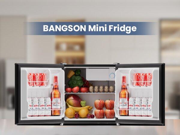 BANGSON Small Refrigerator, 1.7 Cu.Ft Mini Fridge With Freezer, Mini Fridge With Office, Energy Saving, Low Noise, Refrigerator For Office, Apartment, Dorm, Bedroom
