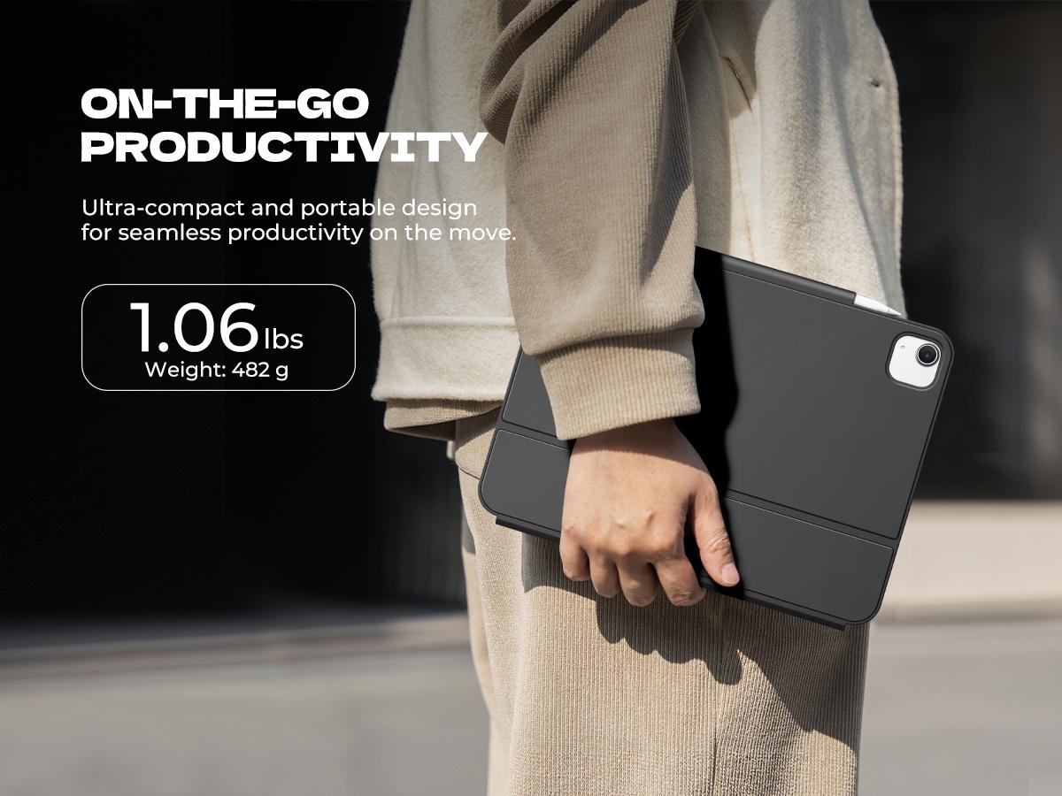 Dexnor Keyboard Case for iPad Air 11 inch (M3 2025/M2 2024) & iPad Pro 11 (4th/3rd/2nd/1st Gen) & iPad Air 5th/4th Gen Case with Keyboard Ultra-Thin Magnetic Detachable Trackpad Backlit