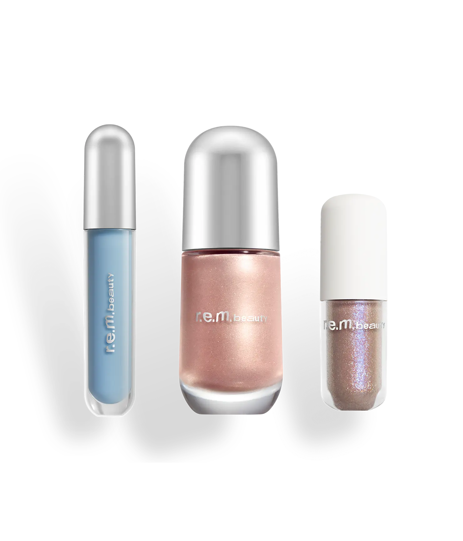 TikTok Exclusive - r.e.m. beauty by Ariana Grande best sellers trio with cotton candy, fembot, & quartz for lips, eyes & face - makeup set