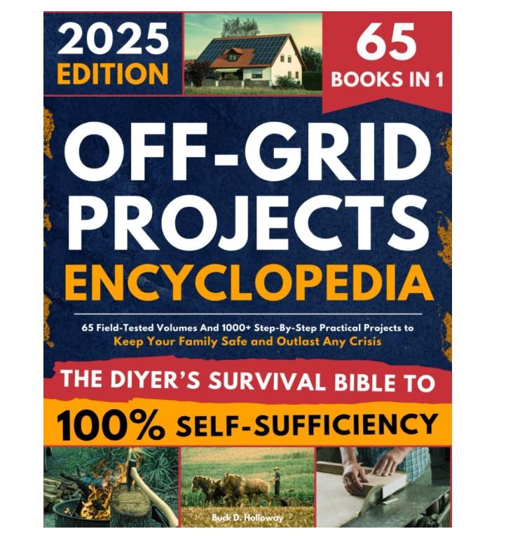 Off-Grid Projects Encyclopedia • The DIYer’s Survival Bible To 100% Self-Sufficiency: 65 Field-Tested Volumes And 1000+ Step-By-Step Practical Projects to Keep Your Family Safe and Outlast Any Crisis Paperback – March 21, 2025