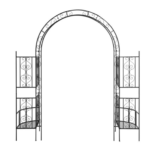 Arc Roof Double Layer Arch Trellis for Garden Vine Support, Sturdy Rustproof Iron Frame, Easy Ground Stake Installation, 78x23x83.9 Inch
