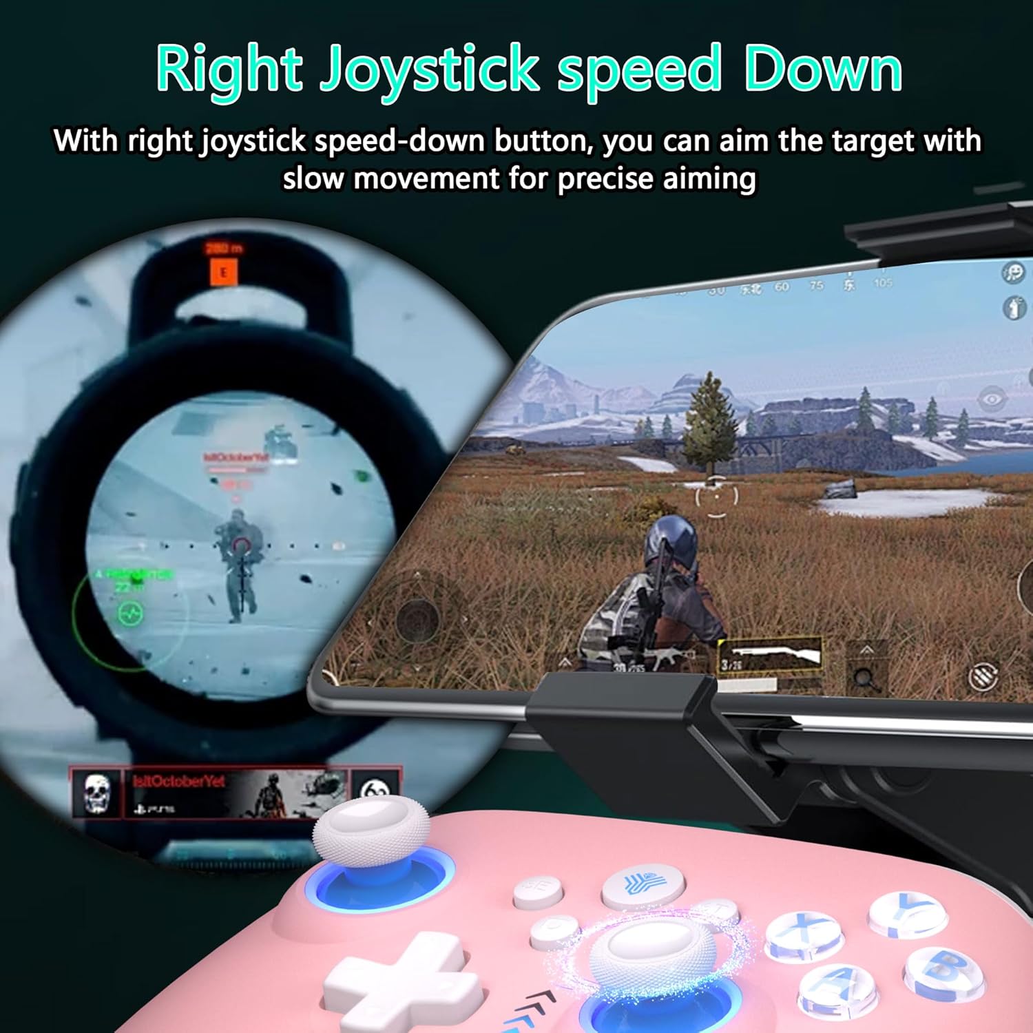 YUYIU Wireless Controller (Not for Xbox) - Features Hall Effect Joysticks, Macro Programming, Linear Triggers, 6-Axis Gyro, Dual Vibration & RGB Lighting | Includes Data Cable & Receiver