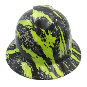 Neon Hi-Vis Green Urban Camo - Custom Hydro Dipped Full Brim Hard Hat