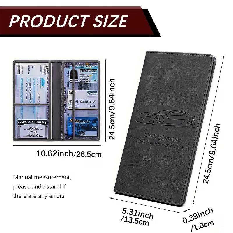 PU Leather Car Document Organizer Case – Simple Style Insurance & Registration Holder Wallet with Clear Pockets for ID and Essential Papers PU Leather Car Document Organizer Case – Simple Style Insurance & Registration Holder Wallet with Clear Pockets for ID and Essential Papers