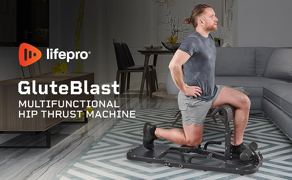 LifePro GluteBlast Hip Thrust Machine - Foldable Home Gym Station for Sculpted Glutes & Lower Back Support | Adjustable Workout Equipment with LIFETIME WARRANTY
