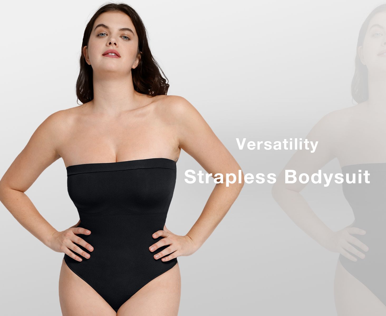FeelinGirl #liveauction Strapless Bodysuit for Women Removable Tummy Control Seamless Shaping Thong Tops Fabric Fit Lady Womenswear Underwear Comfort TiktokSuperBrandDay