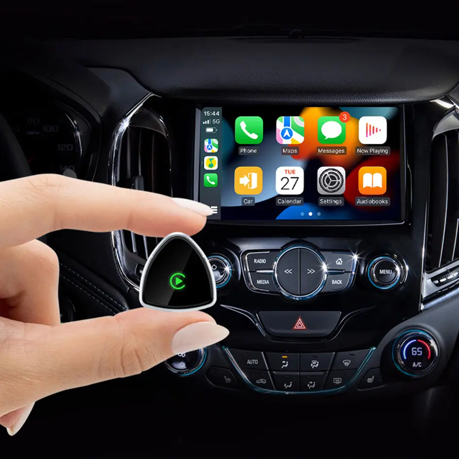 2026 Latest Model 2-in-1 Wireless CarPlay Adapter, USB Type-C Port, Bluetooth Car Kit Audio & Video Accessories, In-Car Audio, Plug-and-Play Automotive Electronic Accessory, Converts Wired to Wireless, 0 Latency Fast Connection for Mobile Devices