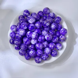 Handmade DIY for Beaded Jewelry Accessory Two-Color 10mm Loose Crystal Lampwork Glass Beads for Bracelets & Necklaces Beading