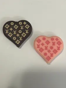 L Vee Heart Silicone Focal Bead