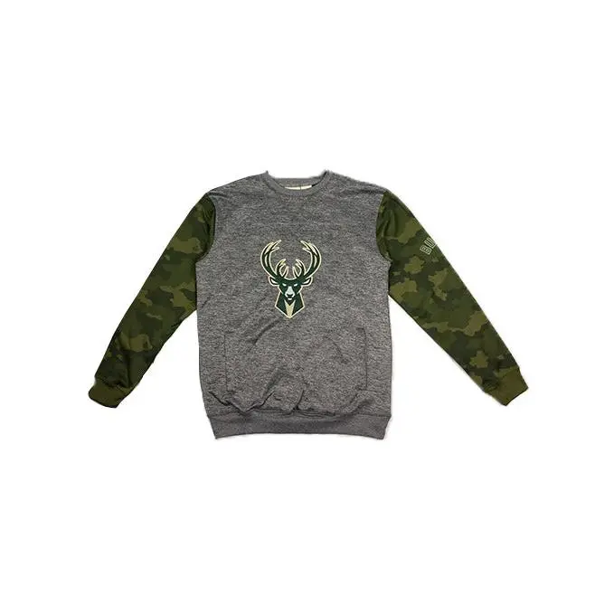 Big & Tall Fanatics Camouflage Milwaukee Bucks Crewneck Sweatshirt