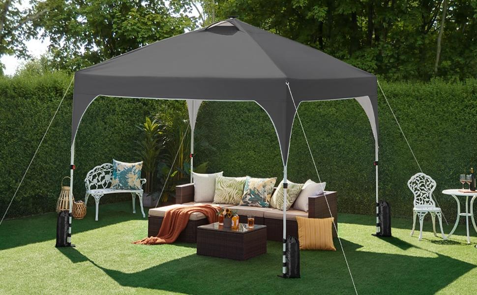 【Remote Contro Light】Yaheetech 10x10ft Pop-Up Canopy Tent with 17 Solar LED Lights, Outdoor Garden Gazebo w/Wheeled Bag, 4 Sandbags for Beach, Camping 【Remote Contro Light】Yaheetech 10x10ft Pop-Up Canopy Tent with 17 Solar LED Lights, Outdoor Garden Gazebo w/Wheeled Bag, 4 Sandbags for Beach, Camping