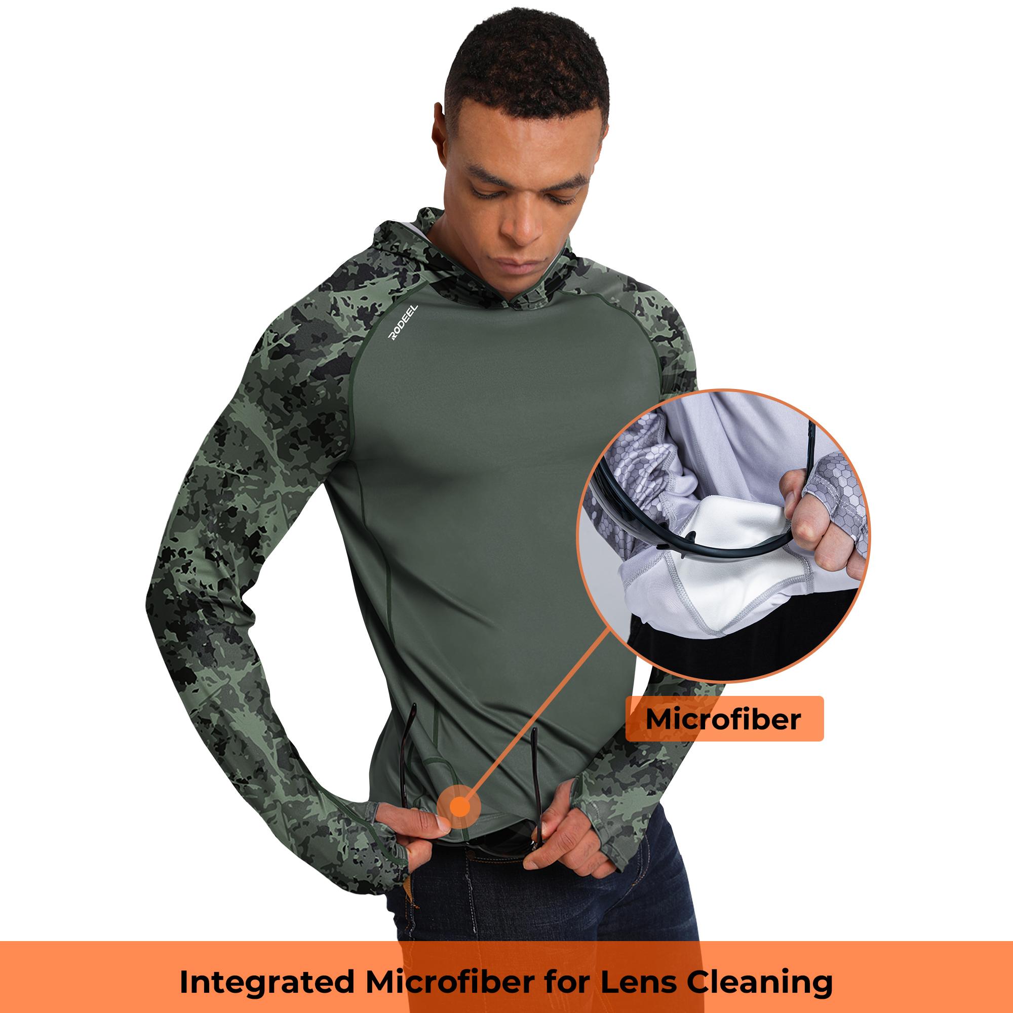 RODEEL 934 Sun Hoodie Shirts w/ UV Detection Mask Neck Gaiter Thumbhole Men UPF 100+ Sun Protection Long Sleeve Lightweight Quick Dry Moisture Wicking Breathable Cooling Activewear for Outdoor Sport Fishing Construction Roofing, Holiday Gift RODEEL 934 Sun Hoodie Shirts w/ UV Detection Mask Neck Gaiter Thumbhole Men UPF 100+ Sun Protection Long Sleeve Lightweight Quick Dry Moisture Wicking Breathable Cooling Activewear for Outdoor Sport Fishing Construction Roofing, Holiday Gift