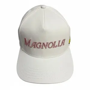 [Made - To - Order] Masters Ladies White Hat with Magnolia in Raised Pink, Embroidered Hat, Funny Golf Lover Cap, Embroidered Classic Dad Hat