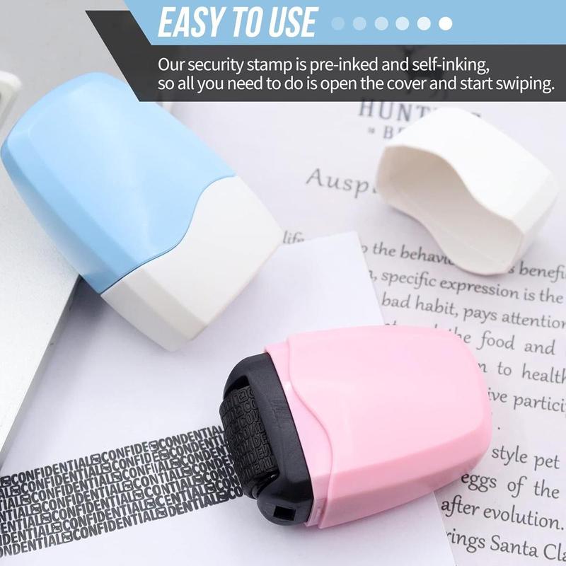 PUKEGM Identity Theft Protection Roller Stamp,1 Count Confidential Roller Stamp,Anti Theft,Privacy & Security Stamp,Designed  ID Account Data Address Security,Home & Office Mailing Essential