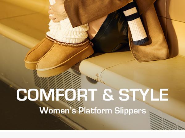 Dream Pairs FuzzyEasy Platform Slip-On Slippers – Genuine Suede, Fluffy Faux-Fur, Indoor/Outdoor Cushion Dream Pairs FuzzyEasy Platform Slip-On Slippers – Genuine Suede, Fluffy Faux-Fur, Indoor/Outdoor Cushion