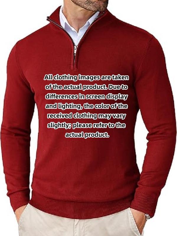 COOFANDY Fall Outfits Thin Men's Quarter Zip Up Sweaters Slim Fit Lightweight Mock Neck Pullover Casual Polo Sweaters Classic Cotton Long Sleeve Menswear Shirt Classy Shirt Classy  Collar Knitwear Outfit
