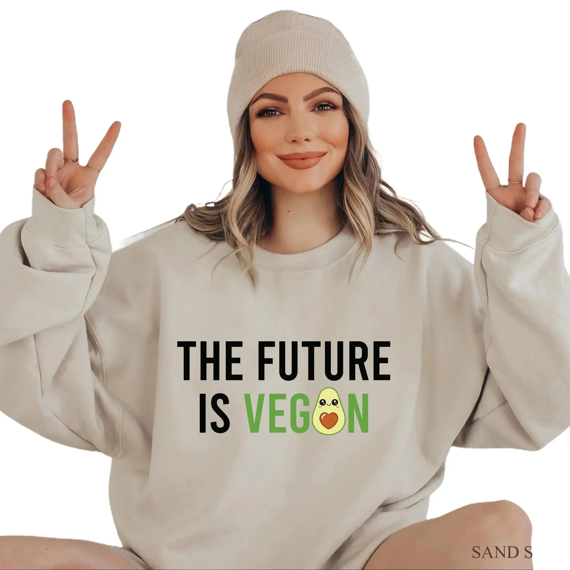 The Future Is Vegan Sweatshirt, Vegan Shirt For Women, Funny Avocado Shirt, Summer Clothing, Vegetarian Tshirt, BFF Gifts For Girls, G8641
