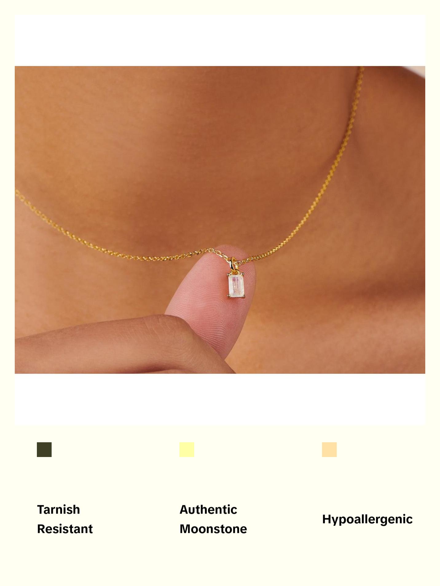 Birthstone Moonstone Necklace - June