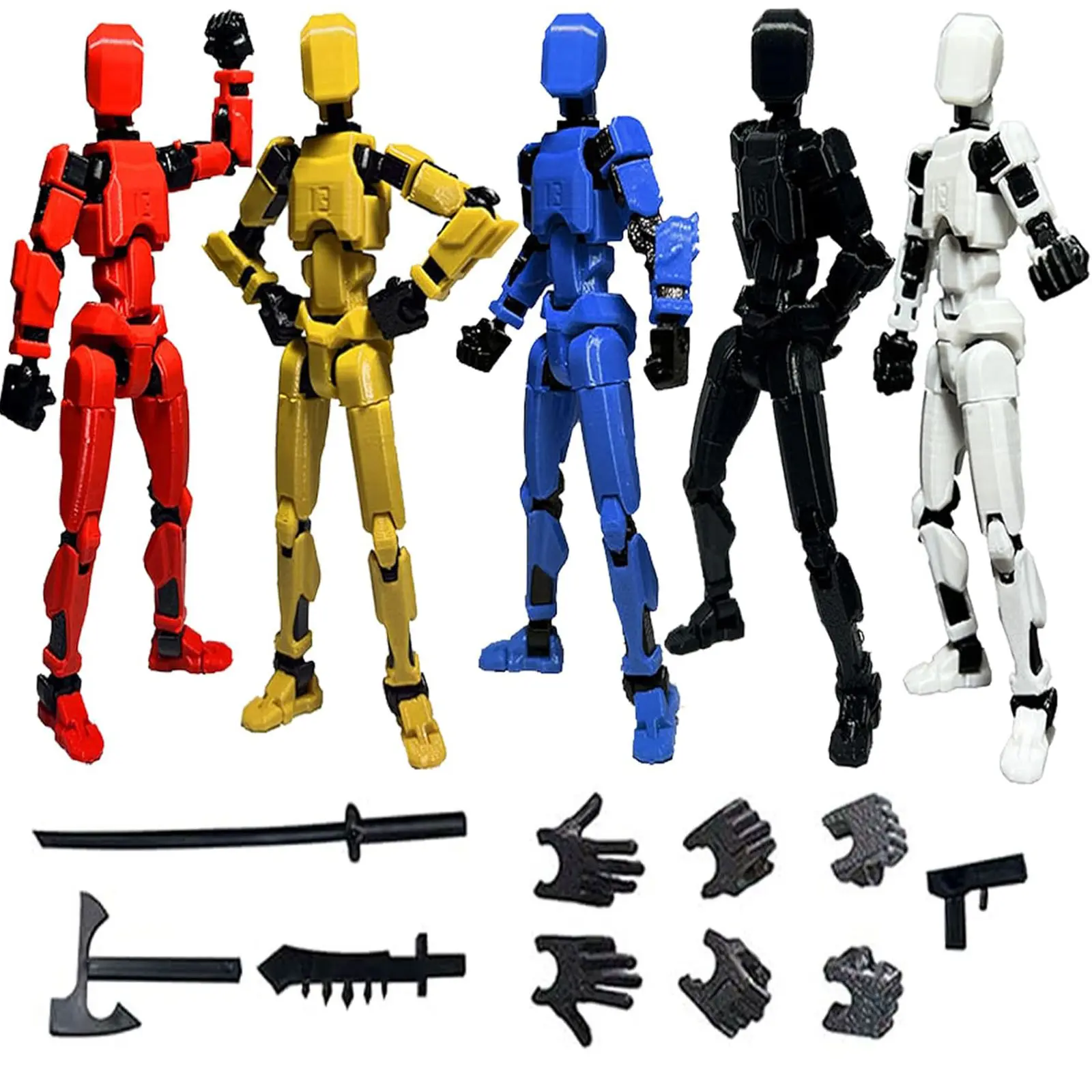 Titan 13 Multi-Jointed Articulated Action Figure Set - 3/4/5-Pc Set, Dynamic Poses, Detailed Design, Humanoid/Anthropomorphic/Minifigures, Collector Decor, Unique Gifts for Man, Desktop Toy, Articulated Figures