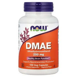 NOW Foods DMAE, 250 mg, 100 Veg Capsules