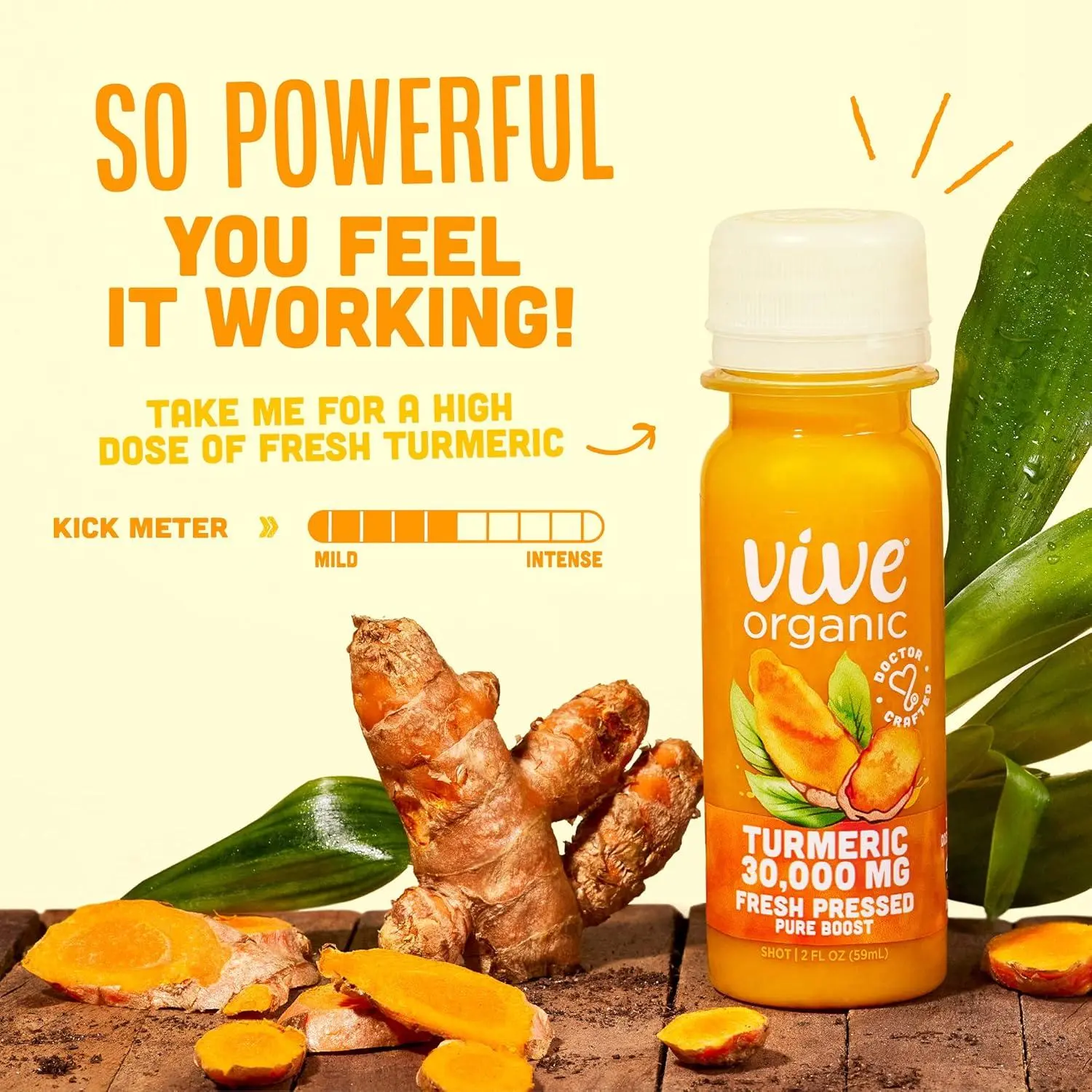 Vive Organic Fresh Pressed Turmeric Wellness Shot Pure Turmeric Boost Natural Health Drink 2 oz