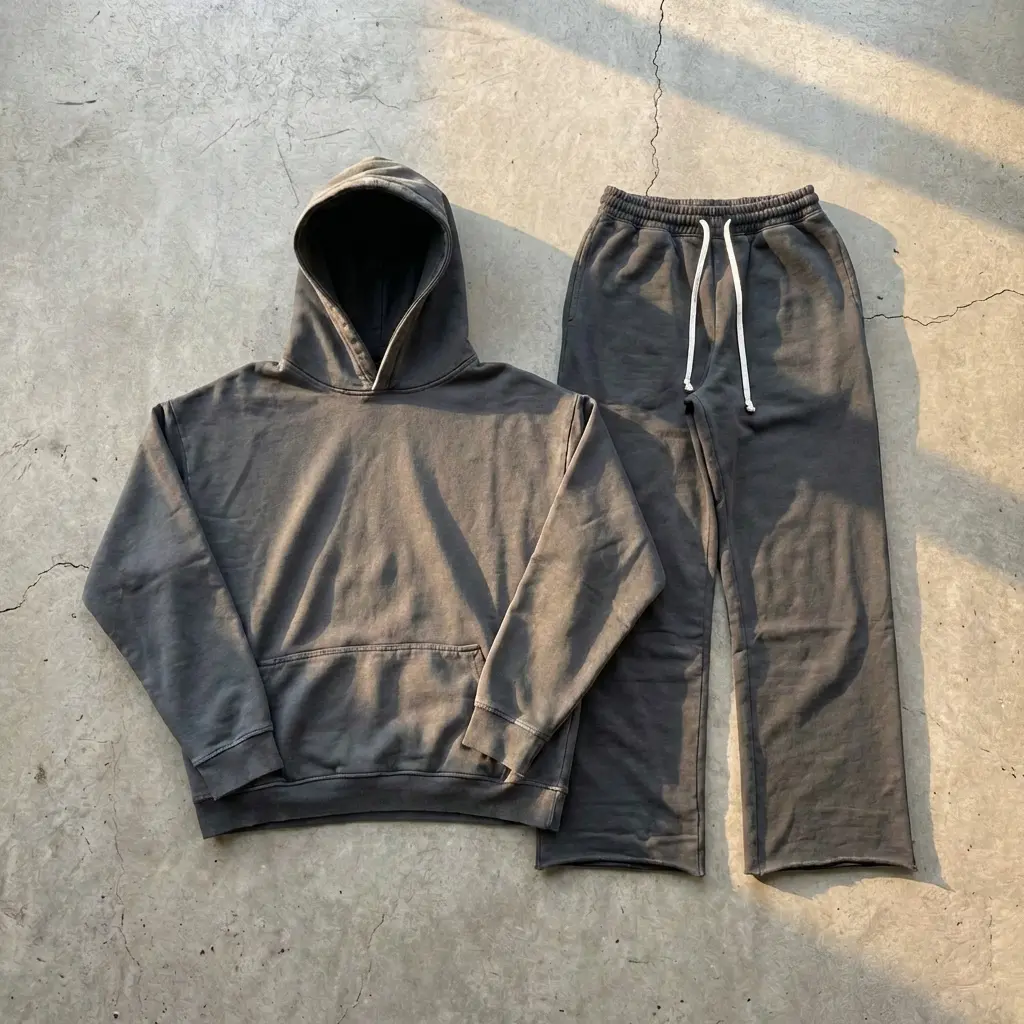 EKKO Terry Fleece 100% Cotton Raw Hem Sweatpants 365 GSM