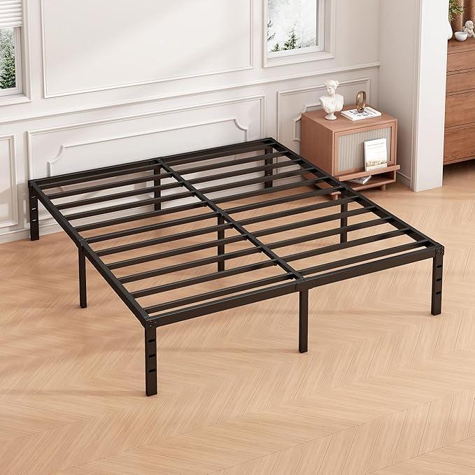 Edenza-Bed Frame- 14 16 18 Inches, Twin Full Queen King Size with Storage Space Under Frame ，Heavy Duty Metal Platform Bed Frames , Sturdy Steel Slat Support barbarian Bedroom Bedframe Bedframes