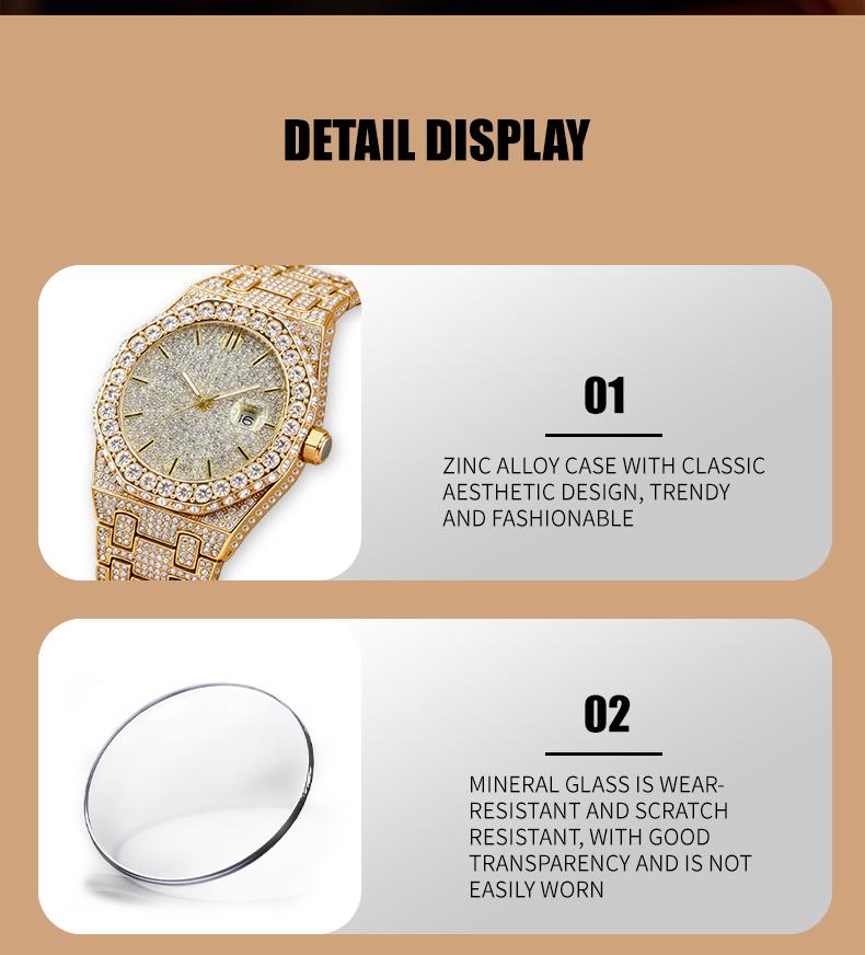 Luxury Rhinestone Embellished Jumpstart sale Classic round dial -Dial Quartz Watch with Gift BoxIncluded Fashion Timeless Classic Watch Holiday Haul  Flash Sale diamond men  Shine at work, lead with brilliance.