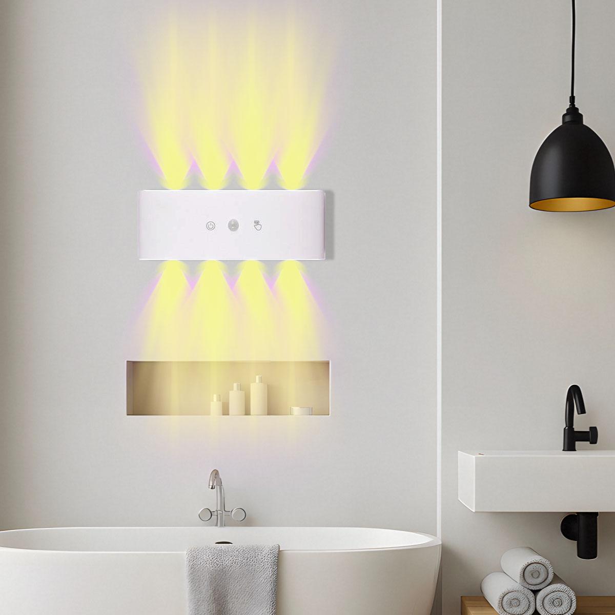 LED Light Smart Motion Sensor Wall Lamp with TouchSwitch Rechargeable Battery Powered Magnetic Installation for Indoor Decorative Ambiance Lighting