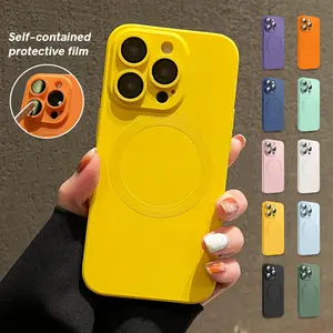 Magnetic Matte Luxury Soft Metallic Luster Design with Camera Lens Protector, Compatible with Magsafe Case Shockproof Anti-drop Cover for iPhone 16 15 14 13 Pro Max #SummerVibes