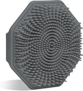 Antimicrobial Silicone Face Scrubber, 1 Pack, Gentle Face Exfoliator for Sensitive Skin, Eco Friendly Facial Cleansing Brush, Exfoliating Face Brush for Men and Women (Gray)