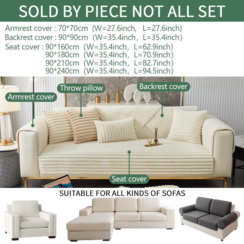 【SlumberHome】Pure Color Sofa Cover, Anti-Slip Sofa Protector, Soft Comfortable Sofa Pillow Case, Decorative Room Accessory for Living Room, Reusable Home Furniture Protection Durable Cushions couch cover for sofa