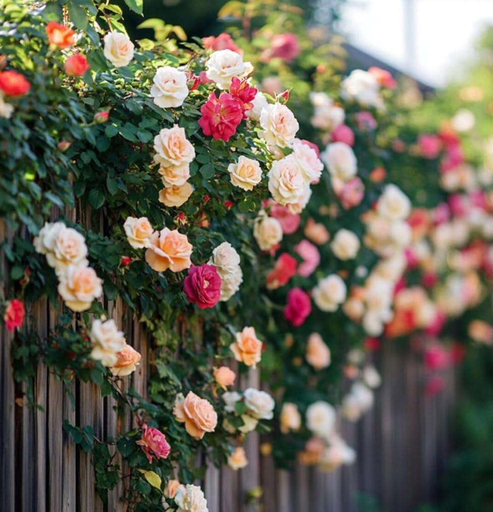 200PCS  Climbing Rose Seed Colorful Rose Vine Flower Seeds for Walls Fences Trellises Perennial Garden Seeds