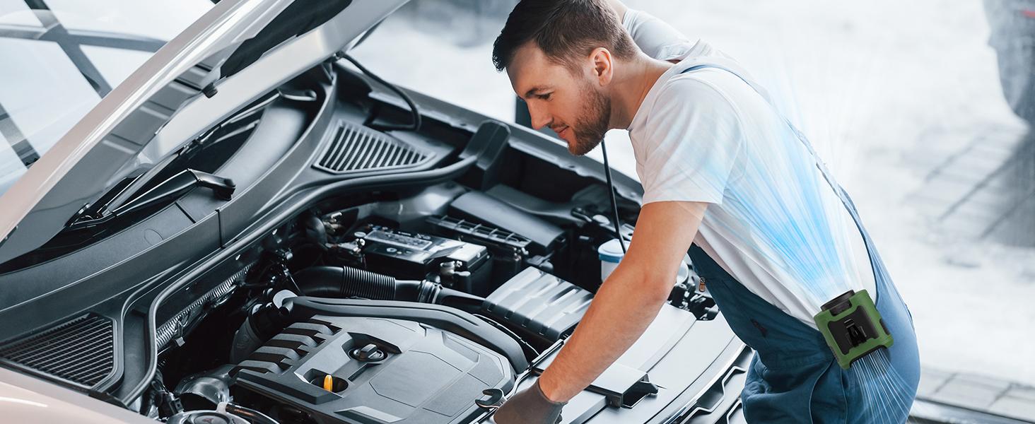 Portable Personal Waist Fan - Rechargeable Battery Power Bank, 5 Speeds, LED Light, Wearable Belt Fan for Outdoor Jobsite Farms Travel